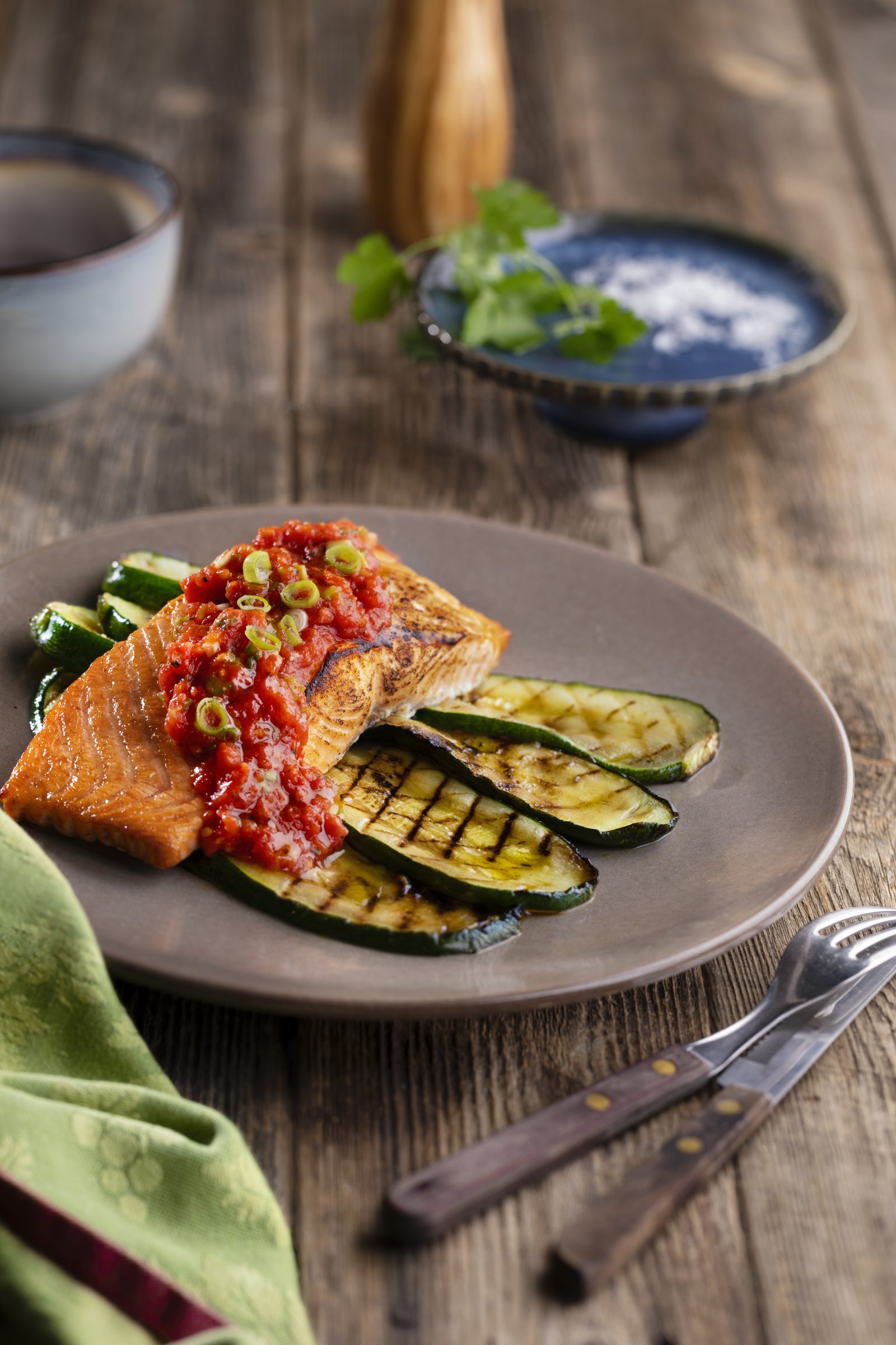 Grillet laks med squash