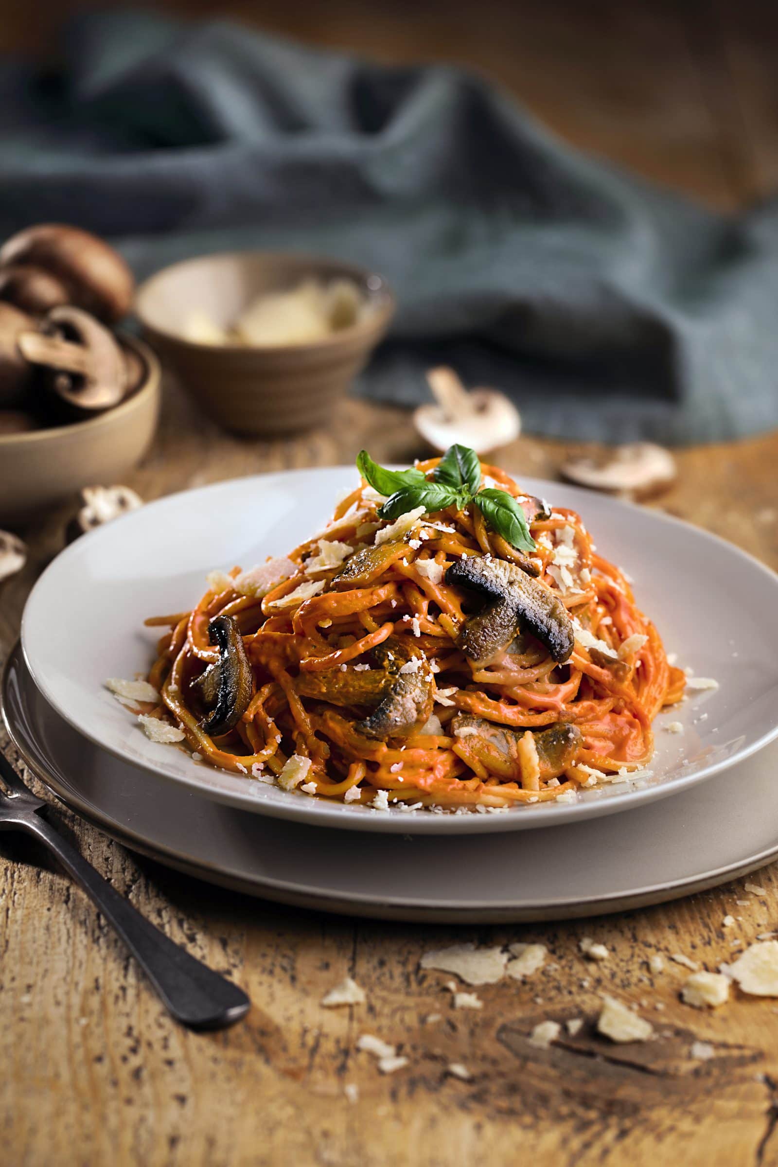 Kremete pasta med sopp