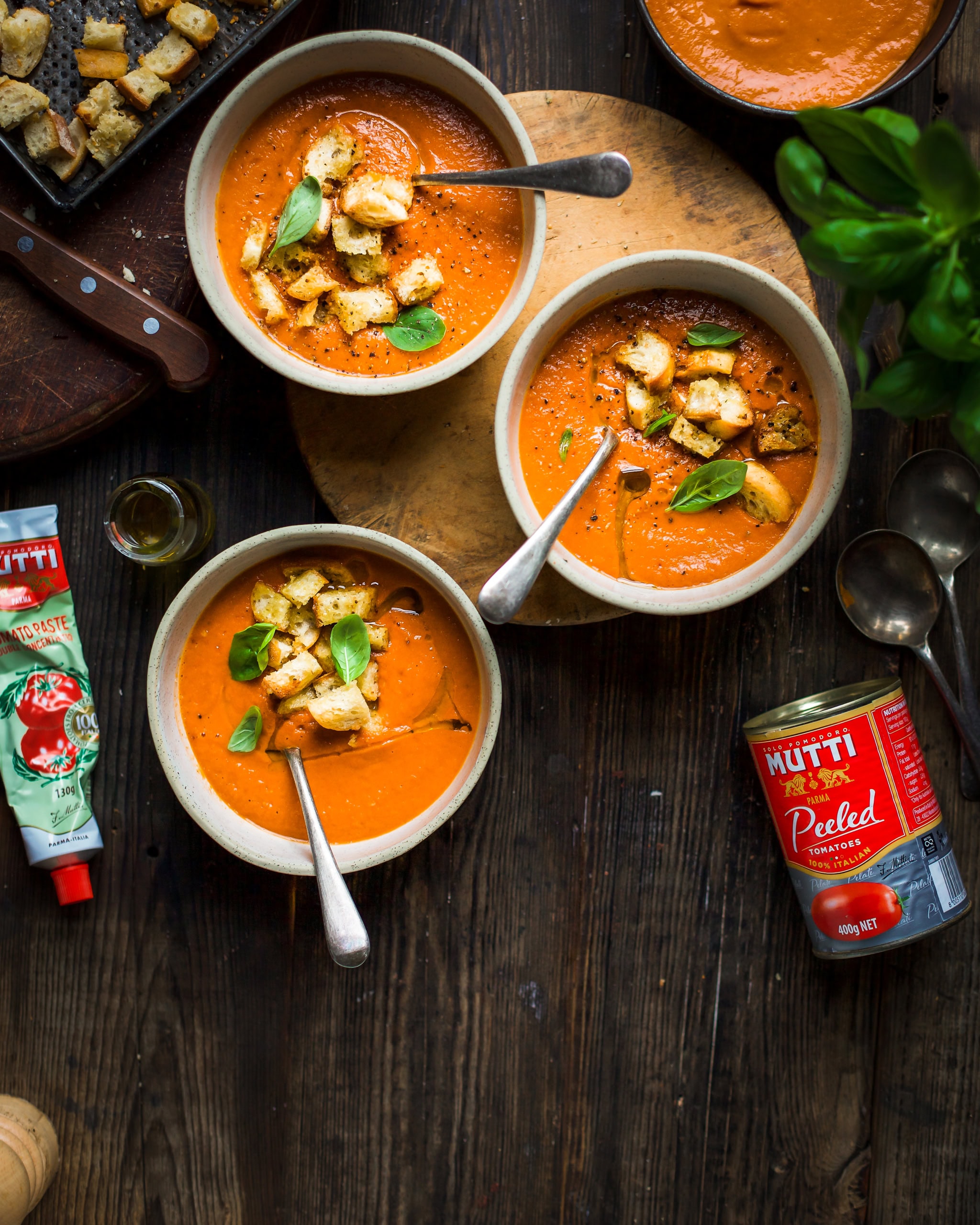 Tomatsuppe med krutonger