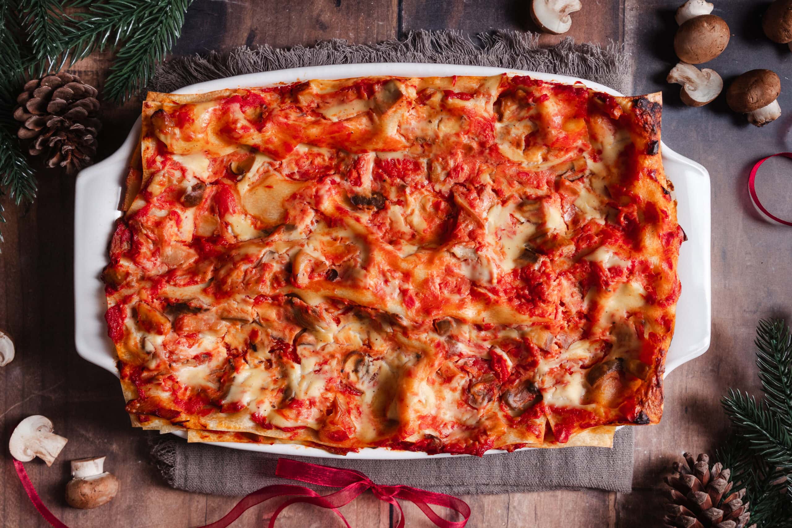 Lasagne med vegansk soppsaus