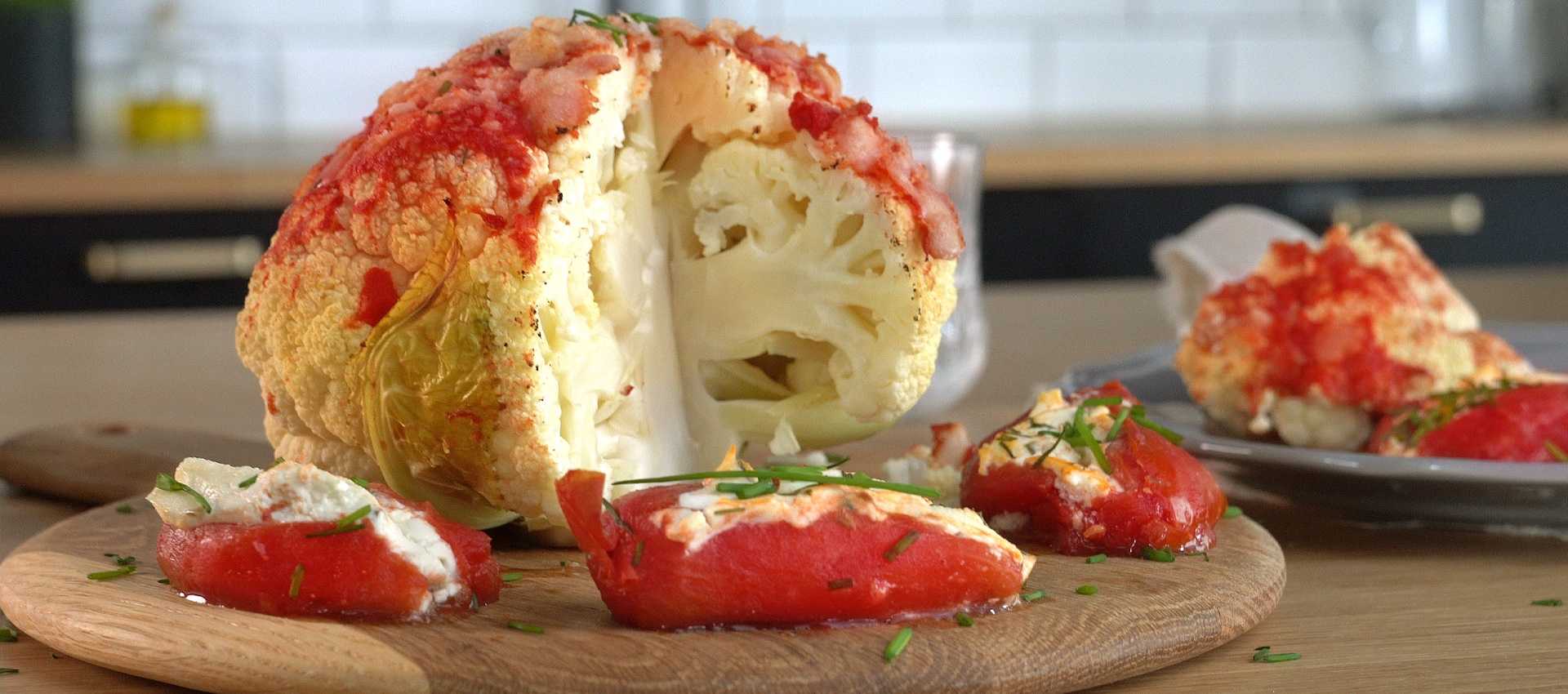 Rezept für gebratenen blumenkohl mit tomaten