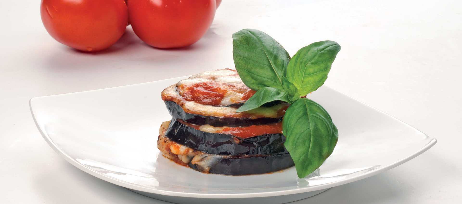 Millefeuille d’aubergines au parmesan