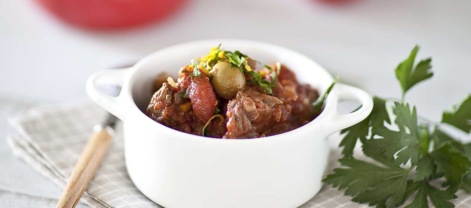 Mijoté de bœuf à la tomate et aux olives