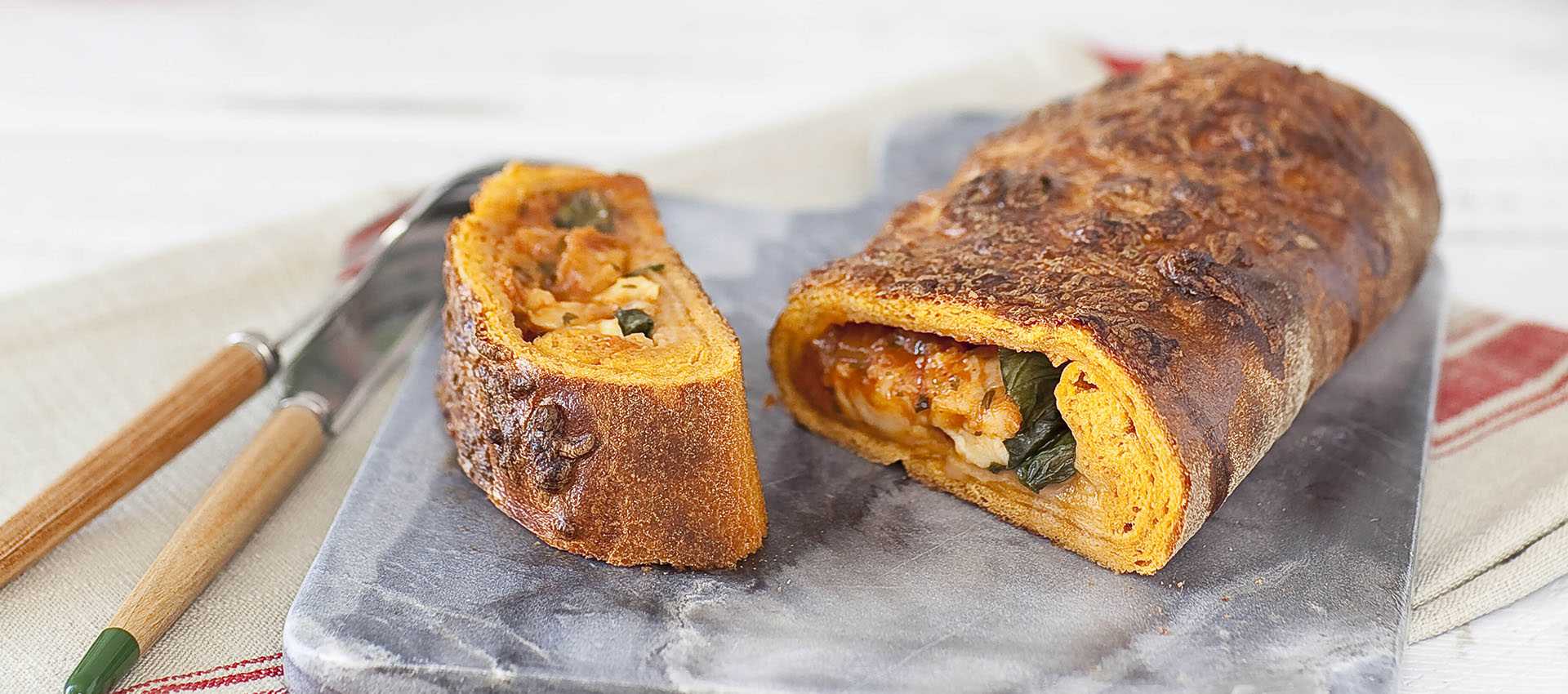 Roulé à la tomate et au basilic