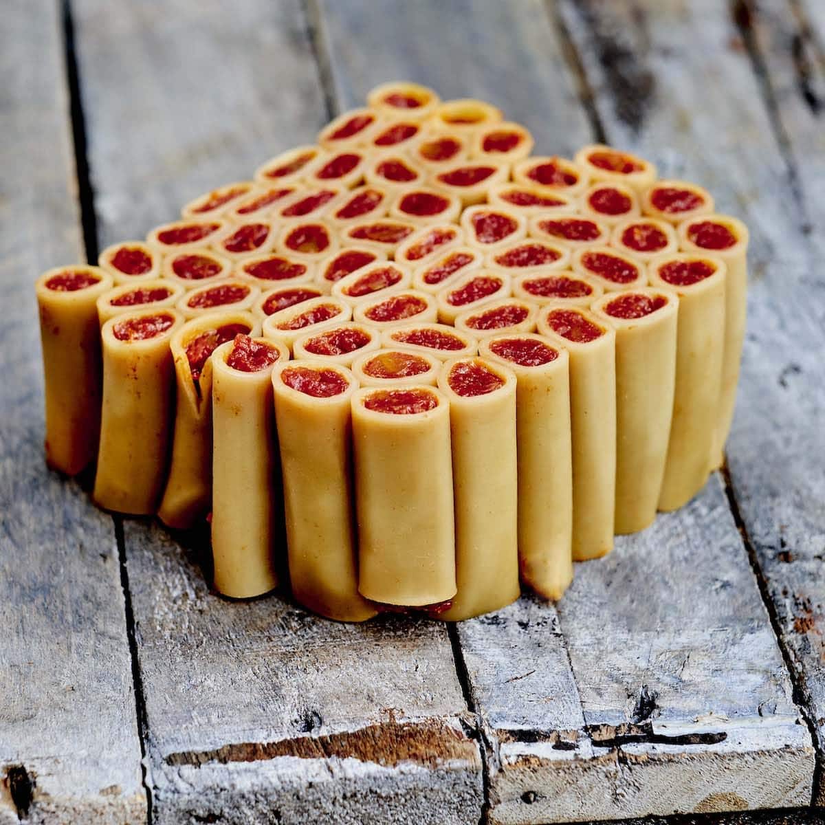 Pâtes farcies au confit de tomates