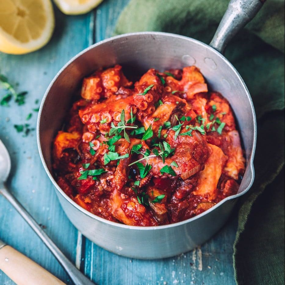 Cocotte de poulpe à la tomate
