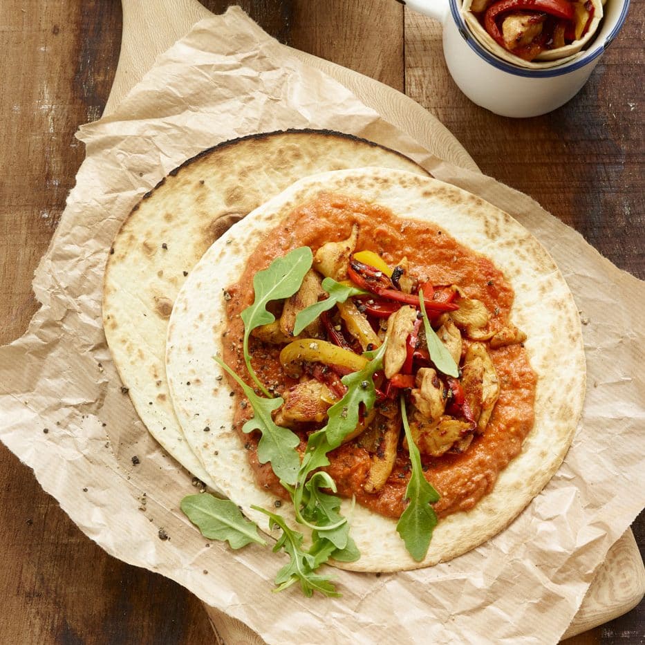 Fajitas de poulet aux poivrons croquants