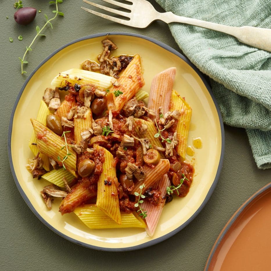 Penne au filet mignon confit