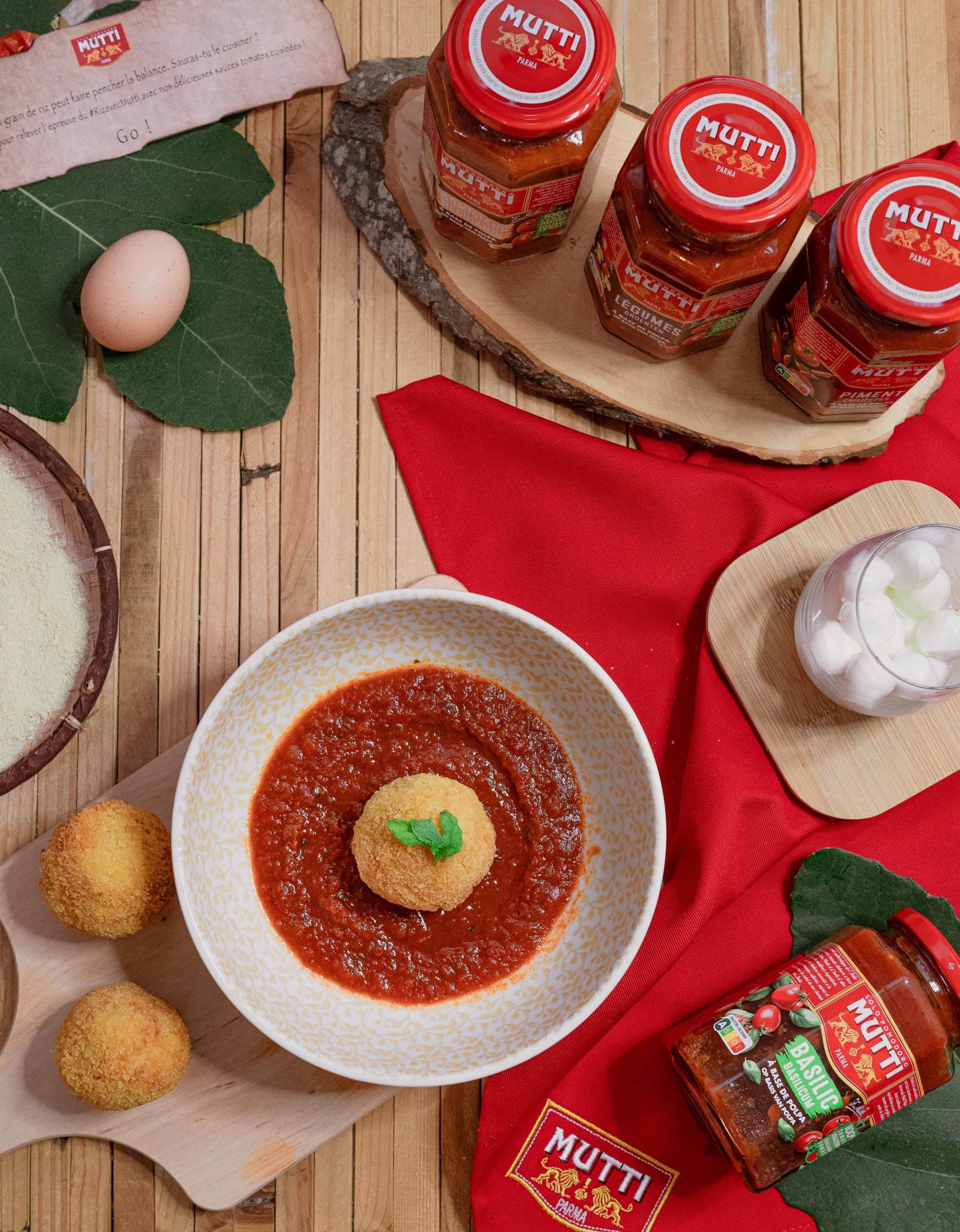 Les boules de riz à la sauce Mutti façon arrancini
