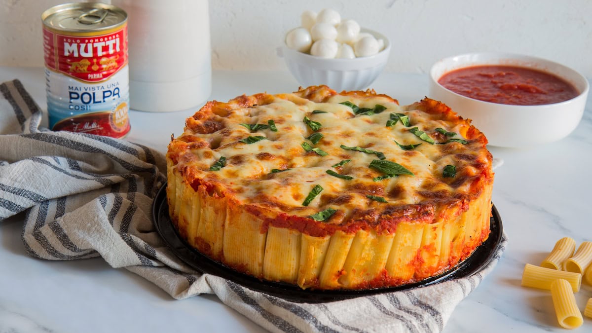 Gâteau de Rigatoni à la tomate et mozzarella