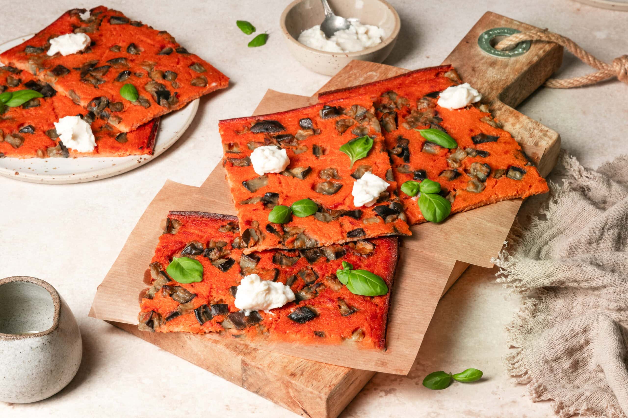 Tomato Farinata with Eggplants
