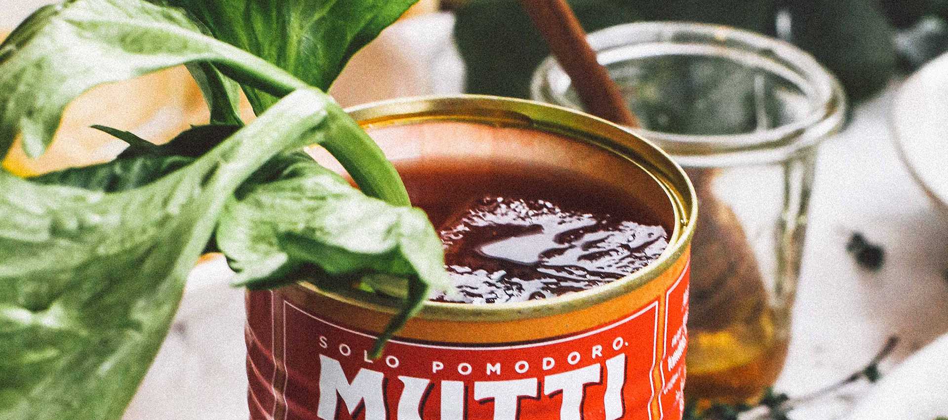 Bloody mary made with peeled tomatoes