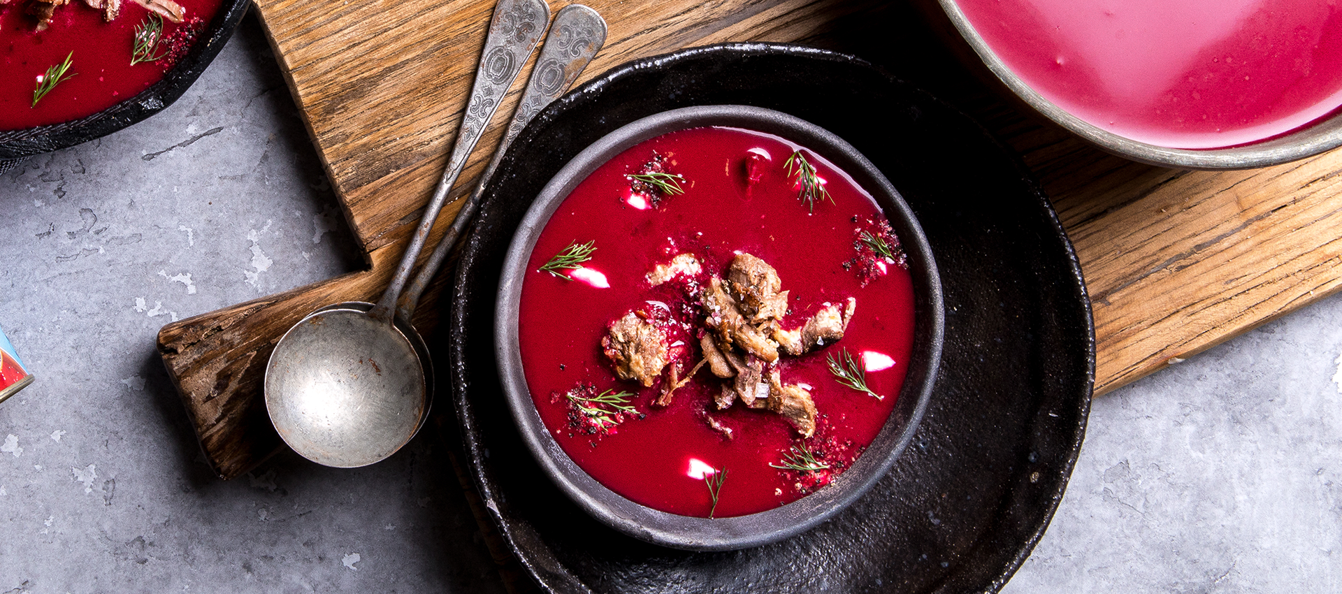Borsch made with chopped tomatoes