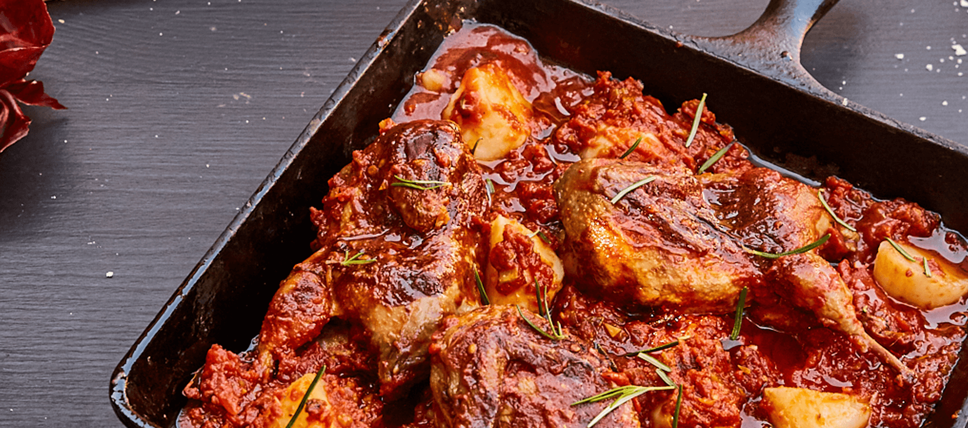 Quail cacciatore with chopped tomatoes