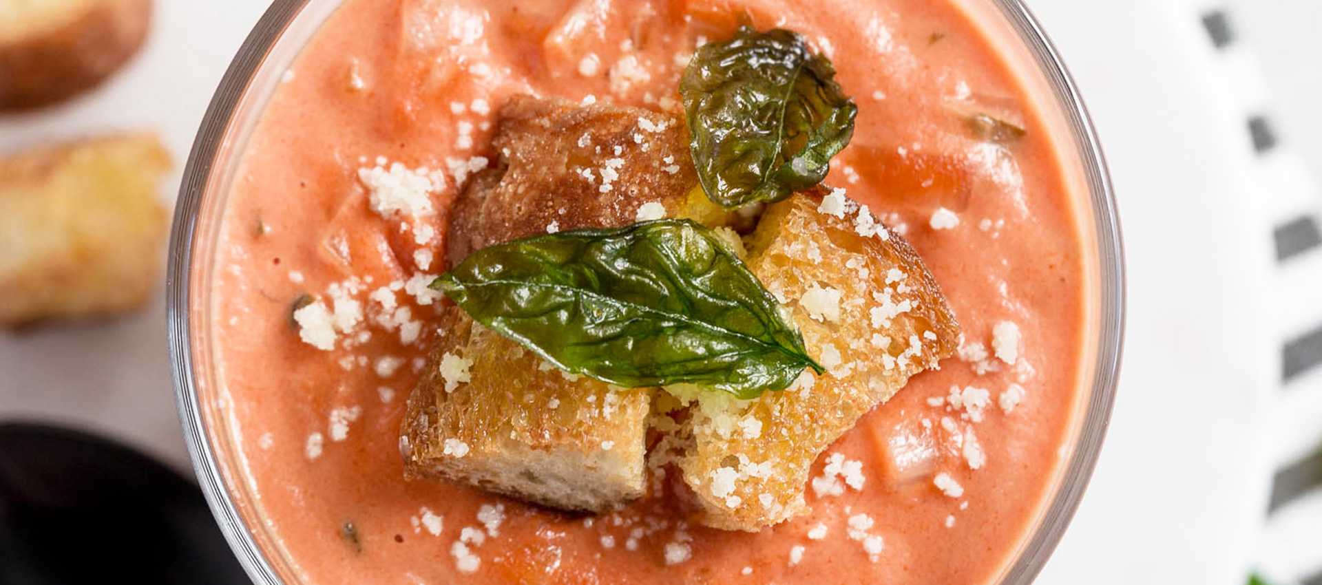 Tomato leek soup made with sieved tomatoes