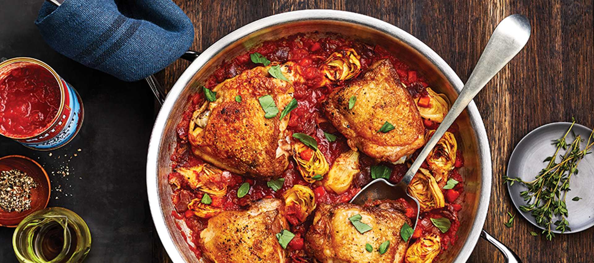 Chicken with artichokes and tomatoes
