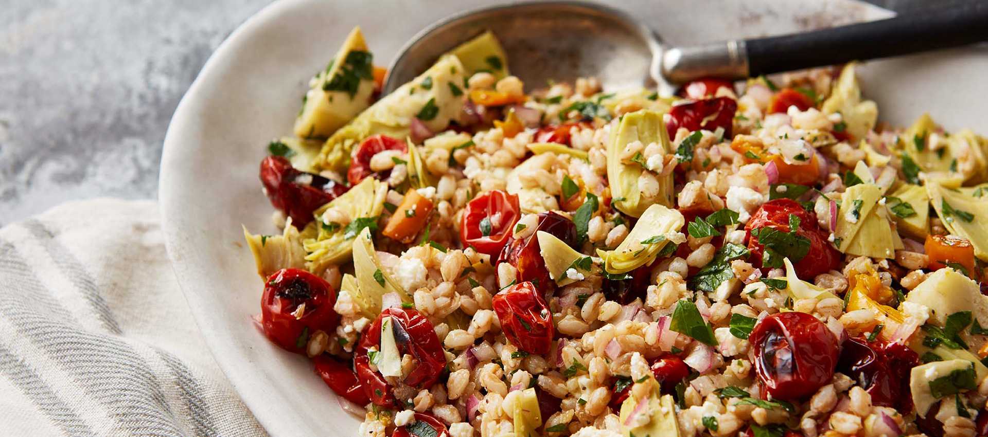 Mediterranean farro salad