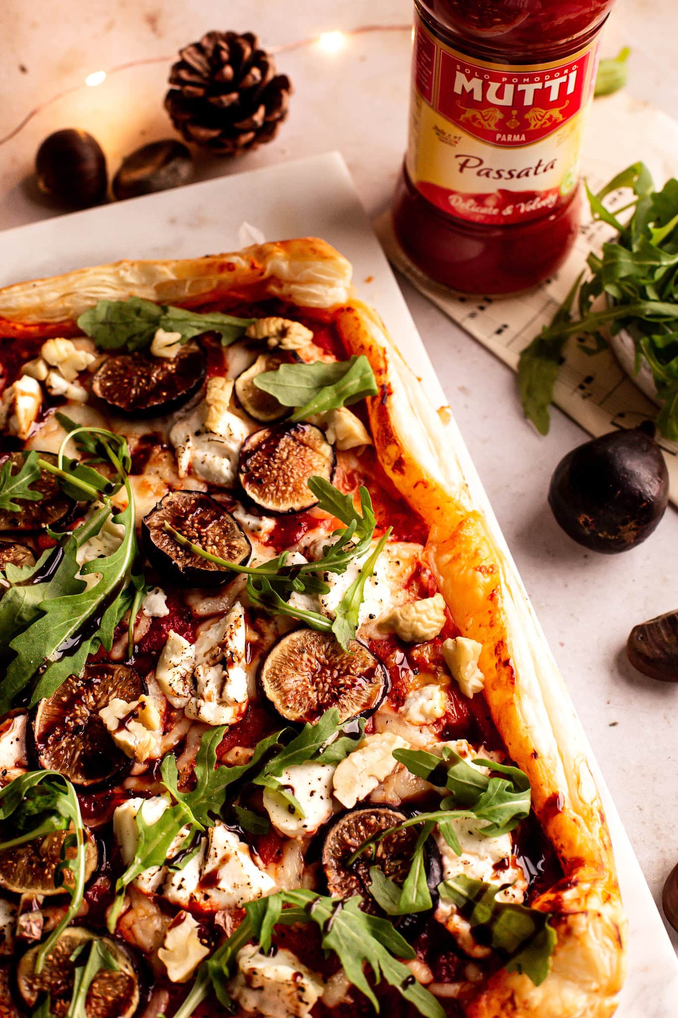 Tomato, Fig and Ricotta puff pastry tart