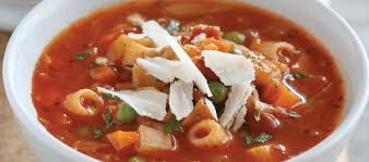Hearty minestrone soup made with tomato Passata