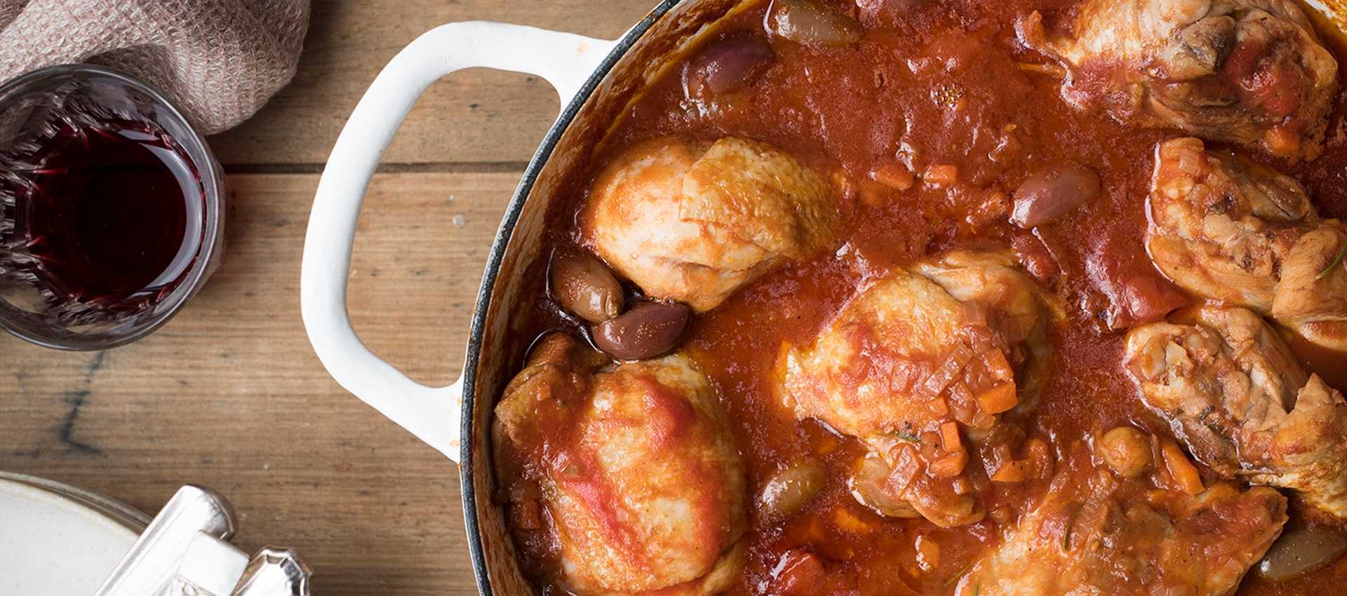 Chicken cacciatore with olives