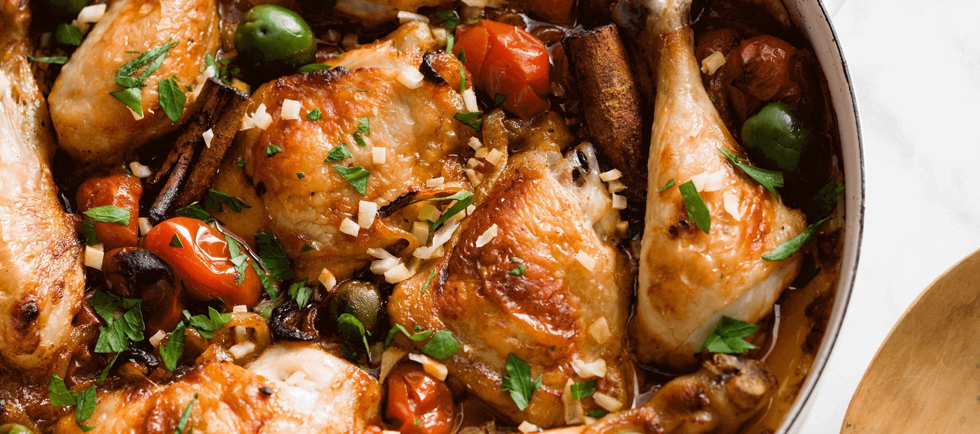Sicilian style chicken with Baby Roma tomatoes