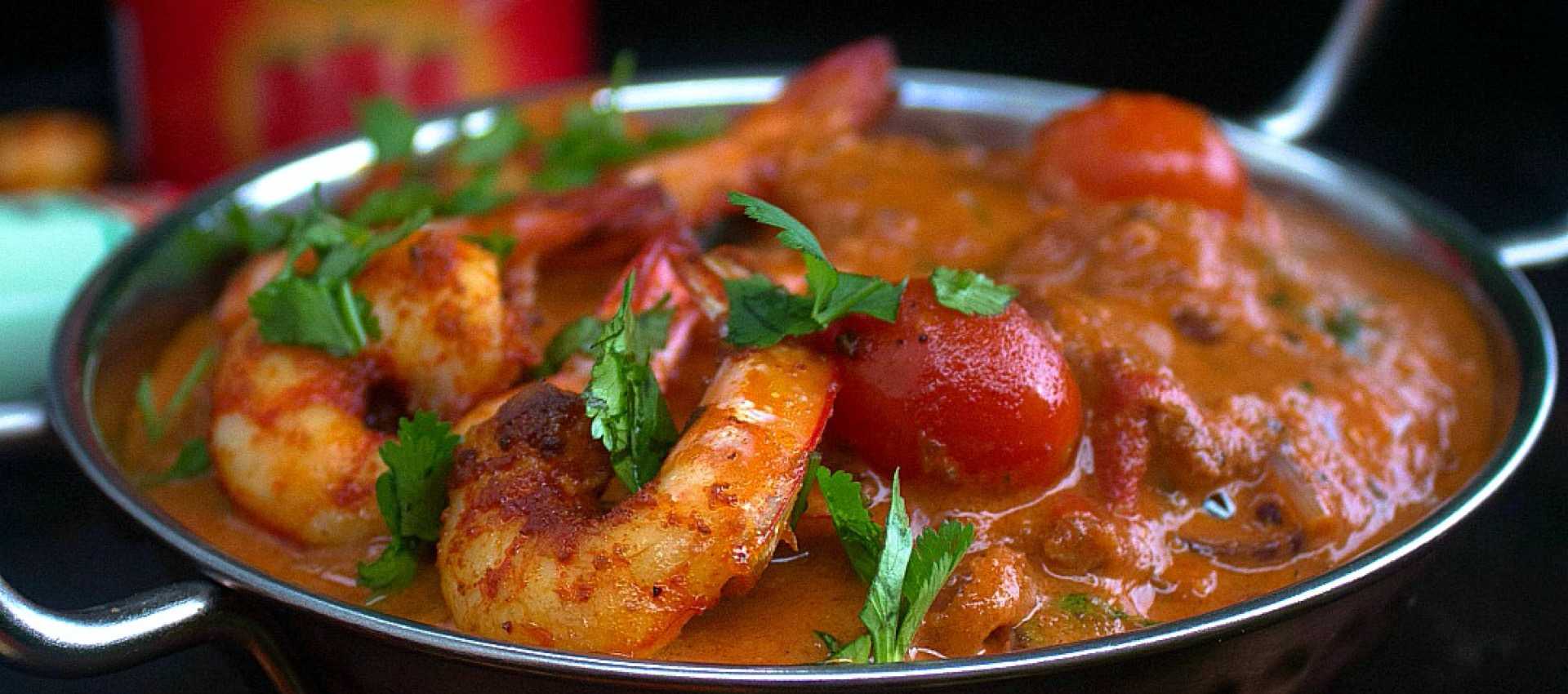 Prawn butter masala with baby Roma tomatoes