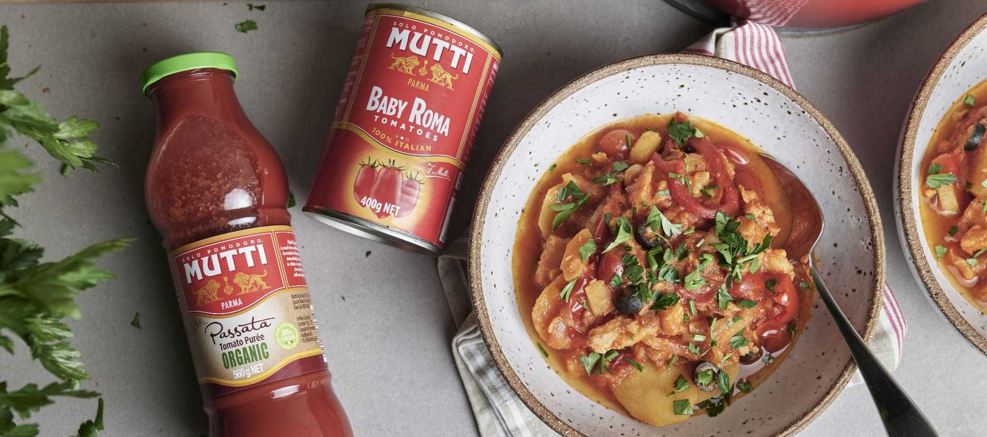Bacalao with organic tomato puree