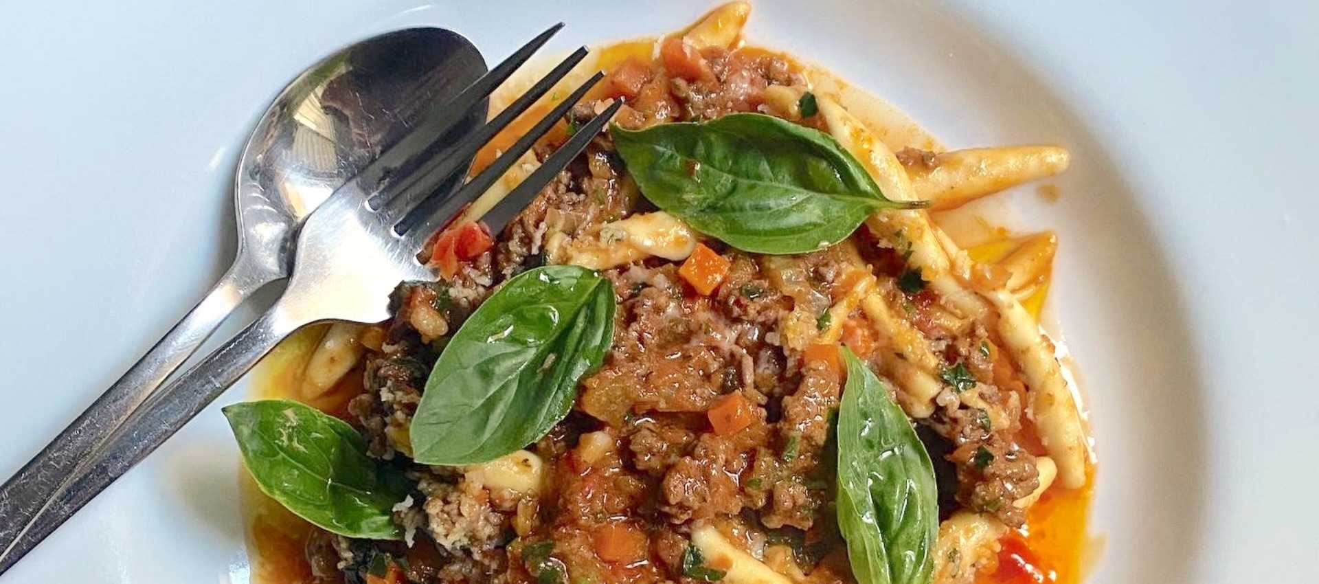 Slow cooked ragu made with tomato paste