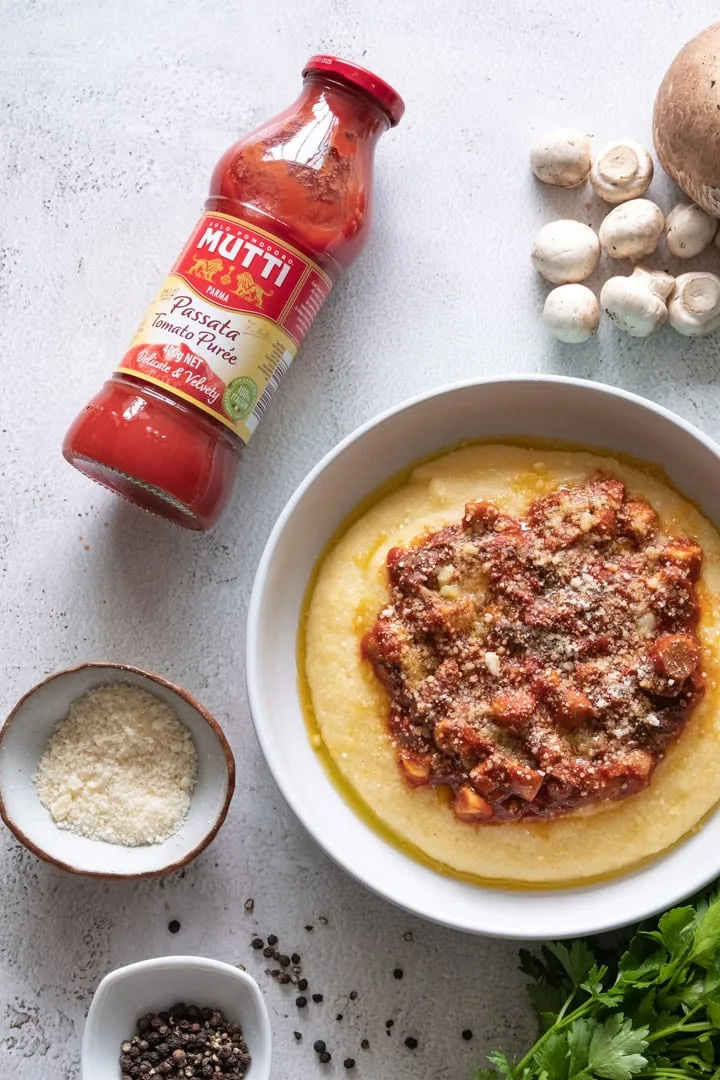 Polenta with wild mushroom ragu