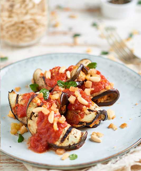 Eggplant Stuffed with Herbs and Tomatoes