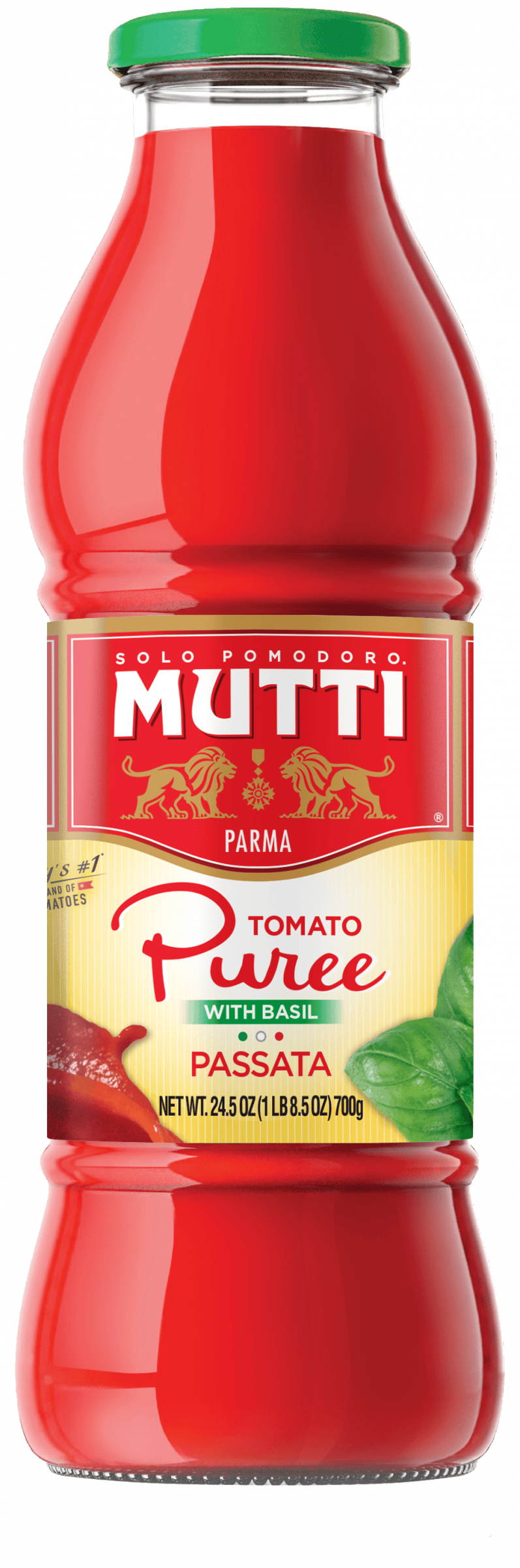 Tomato puree with basil