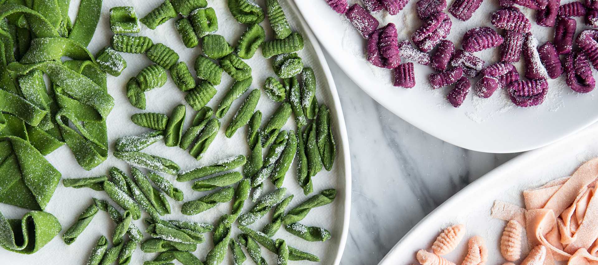 Rainbow Pasta made with Tomato Paste