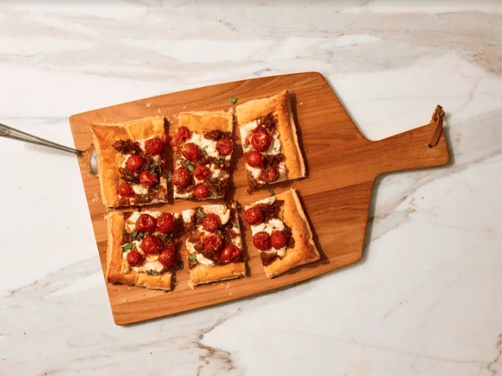 Cherry Tomato Tart with Caramelized Onion and Ricotta