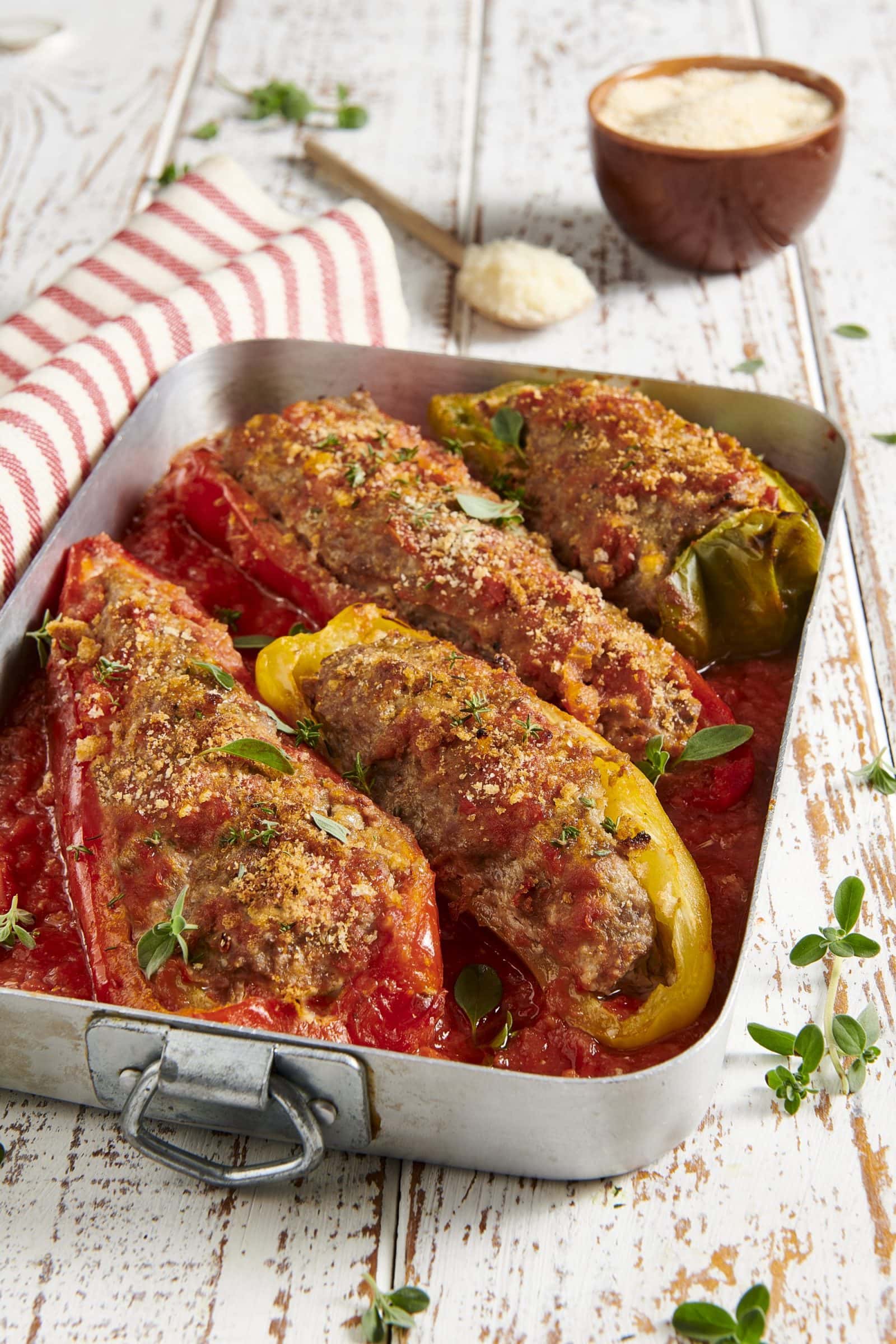 Peperoni ripieni al ragù di carne