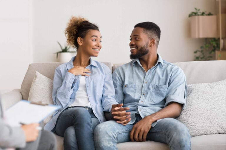 Happy couple after couples therapy