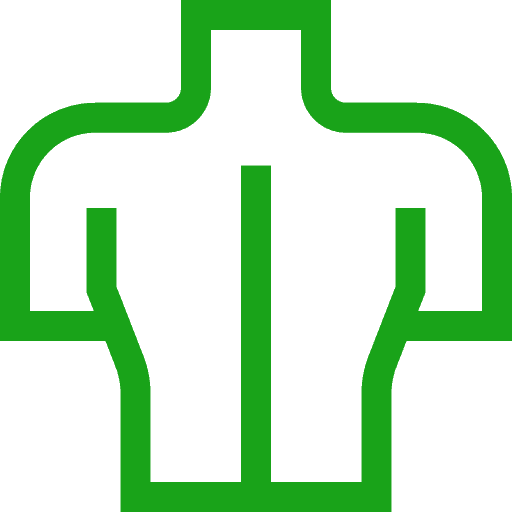 Illustration of a spine with scoliosis for chiropractic treatment page