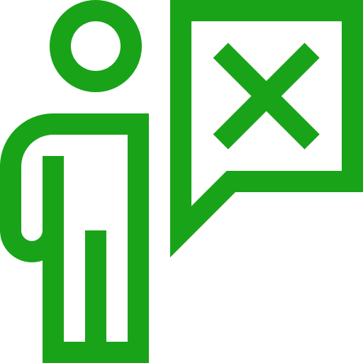 Red crossed-out icon symbolizing incorrect speech therapy approach
