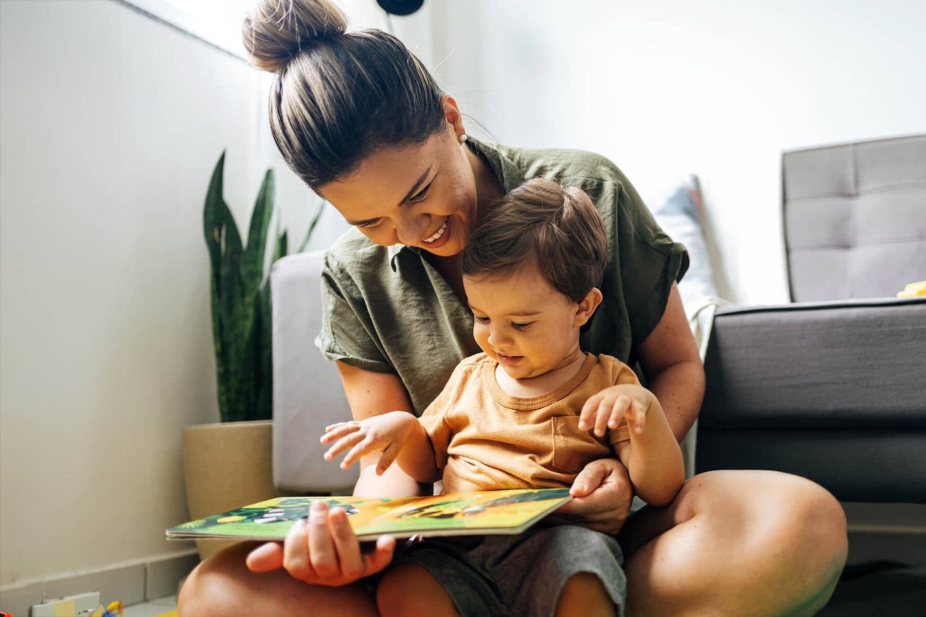 mother reading to child