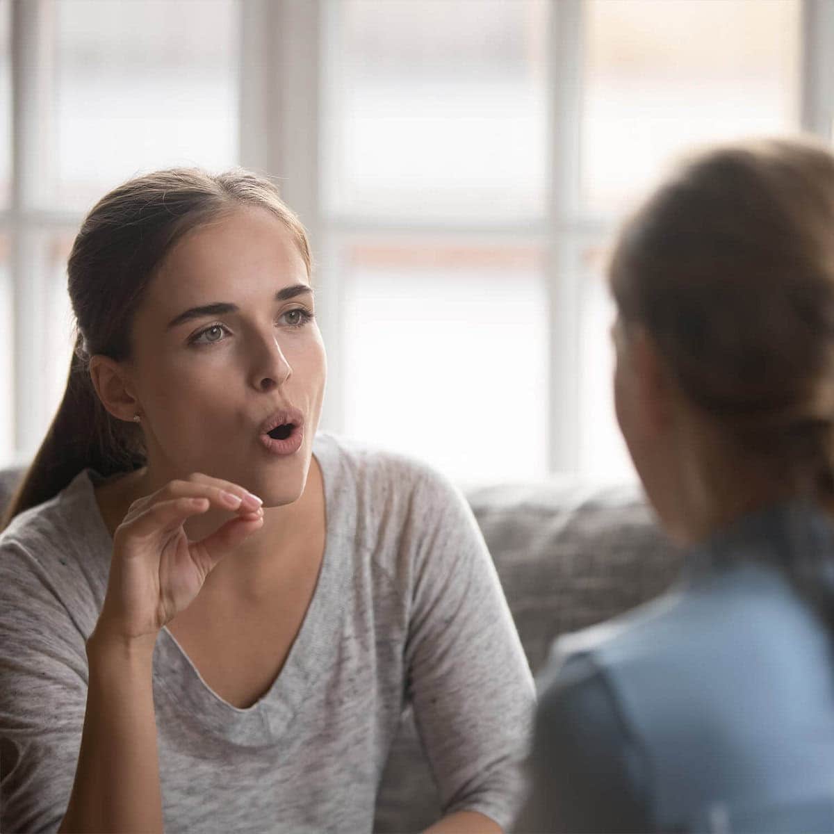 Alana Clayton providing ALS speech therapy guidance