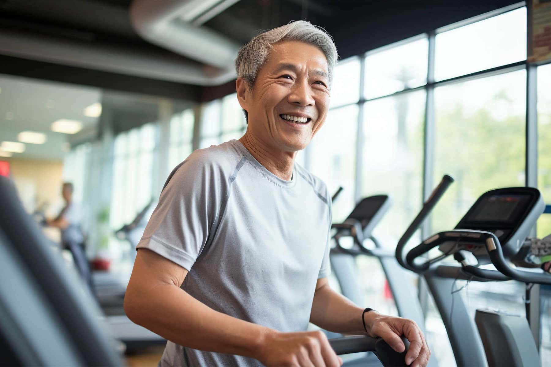 Older man on treadmill