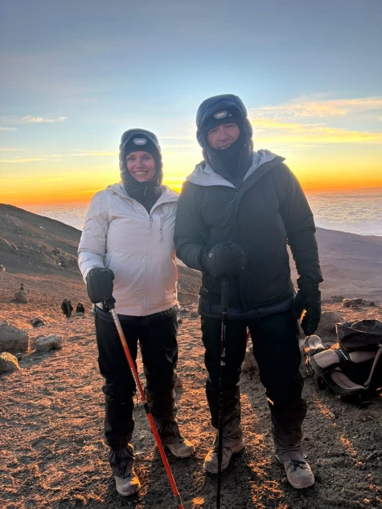 Lori and Laurent on top of Kilimanjaro