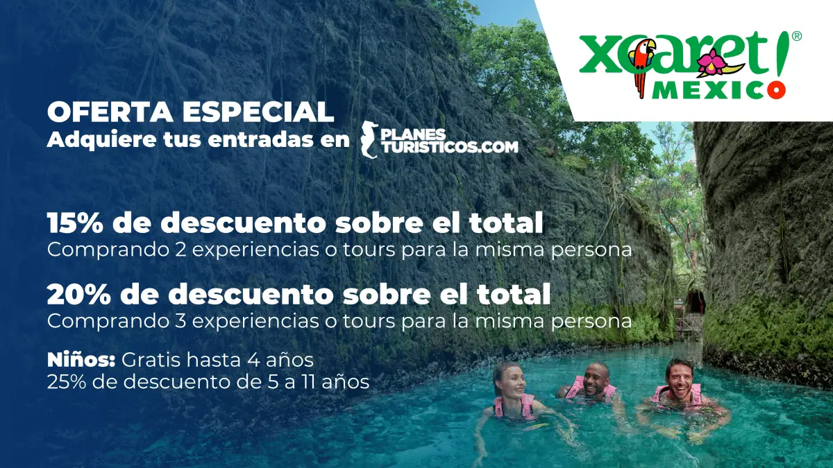 Oferta especial Xcaret México: hasta 20% de descuento en entradas y tours en la Riviera Maya con PlanesTurísticos.com