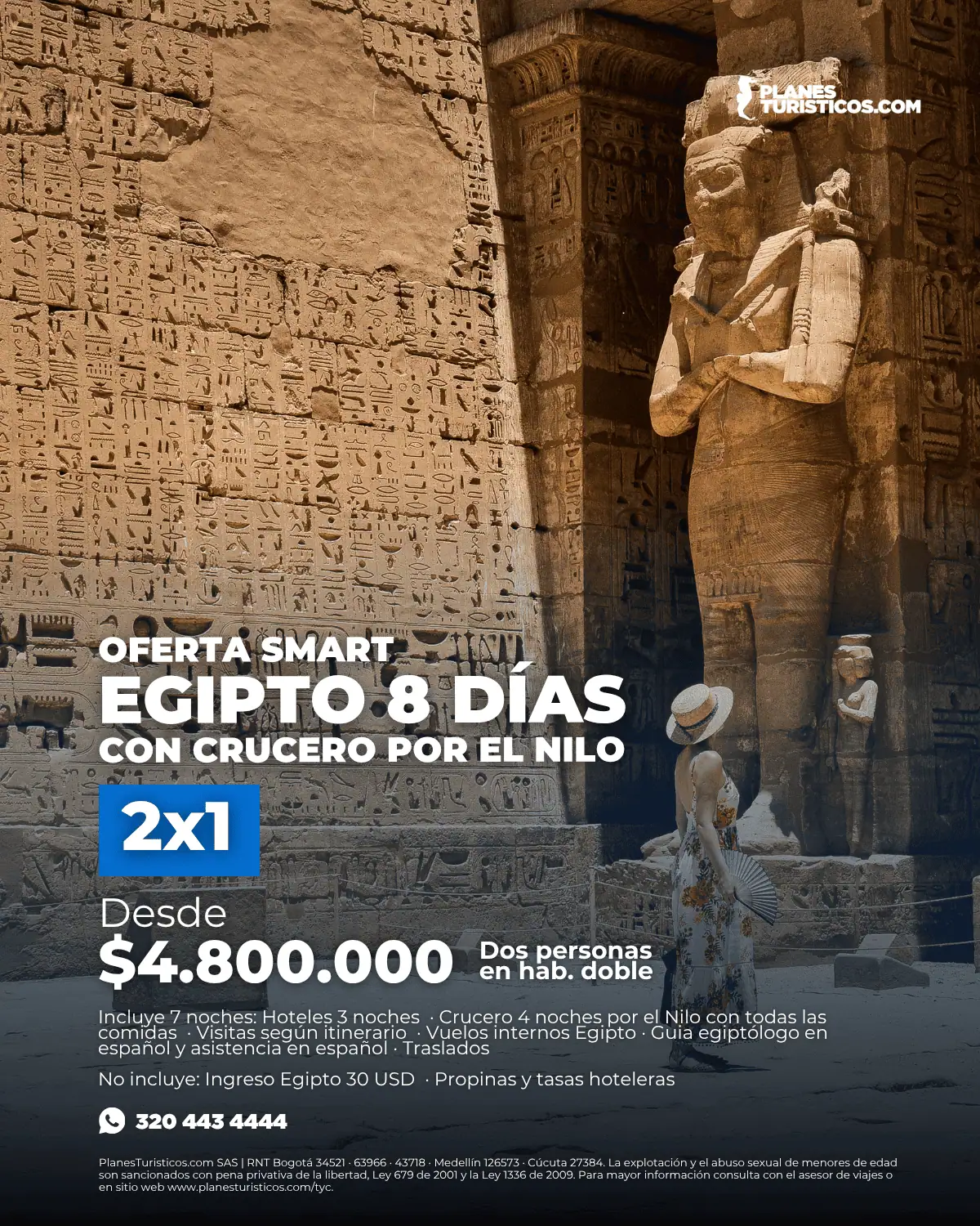 Oferta 2x1 Egipto 8 días con crucero por el Nilo desde $4.800.000 COP por dos personas