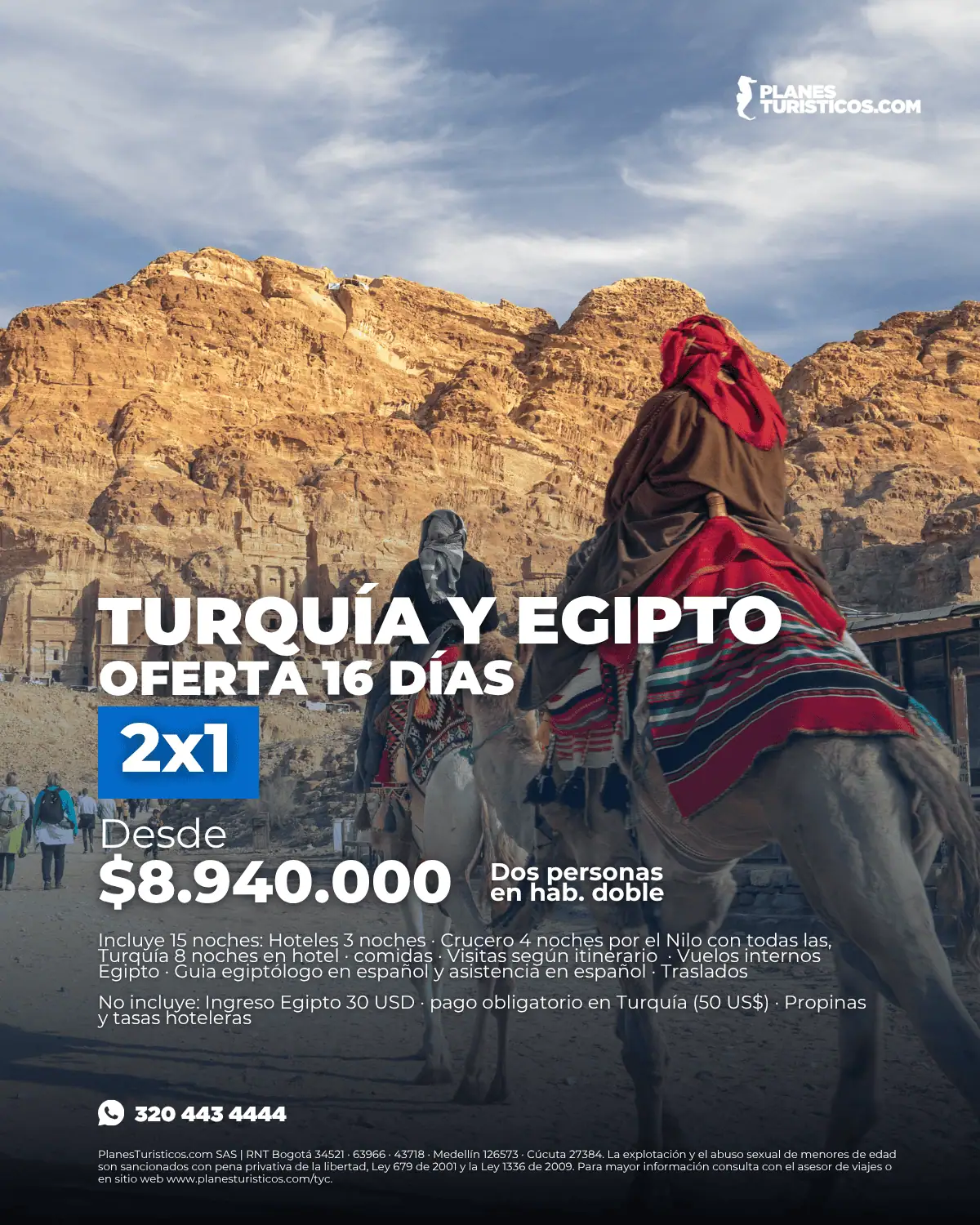 Oferta 2x1 Turquía y Egipto 16 días desde $8.940.000 COP por dos personas
