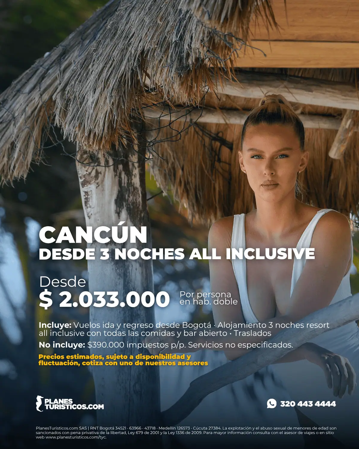 Oferta Flash Cancún desde 3 noches all inclusive con vuelos desde Bogotá desde $2.033.000 COP por persona