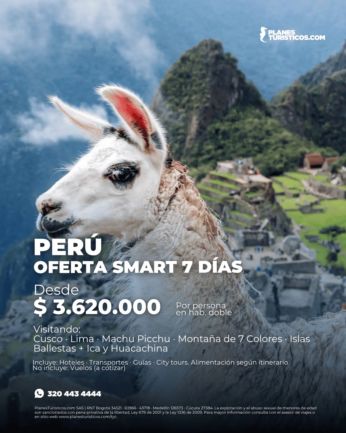 Viaje a Perú 7 días: Cusco, Lima, Machu Picchu y Montaña de 7 Colores desde $3.620.000 COP
