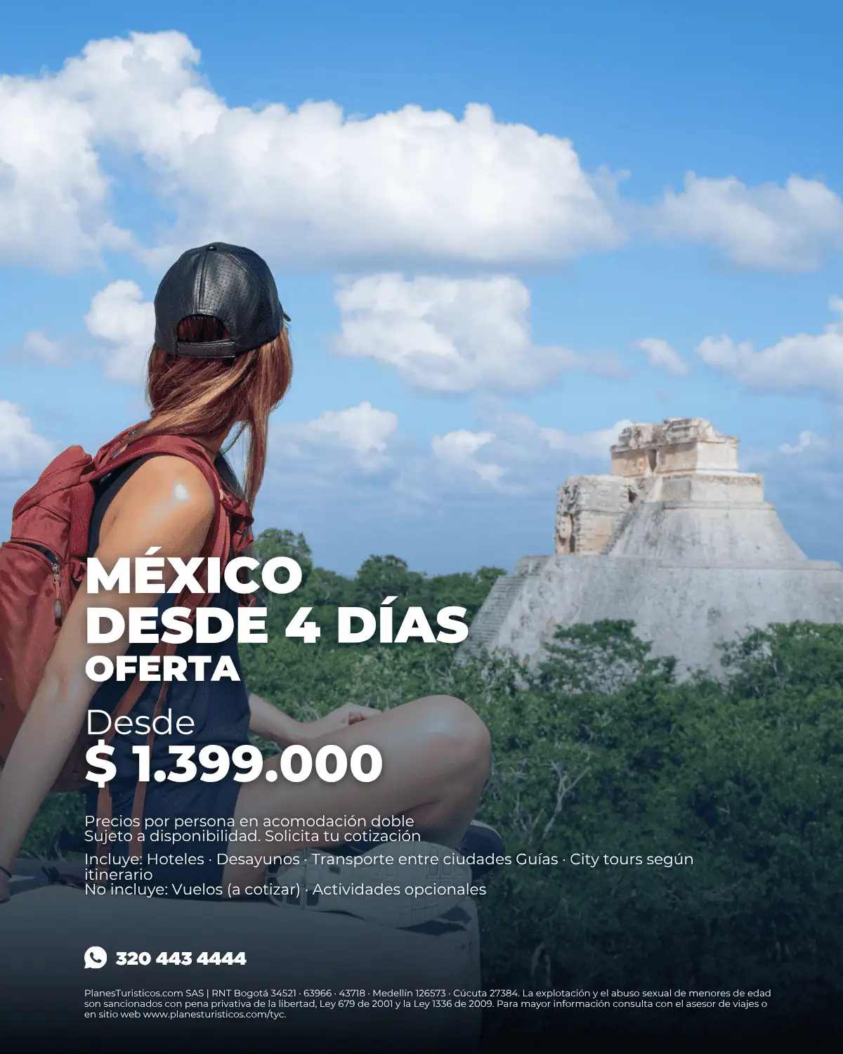 Viaje a México desde 4 días desde $1.399.000 COP por persona