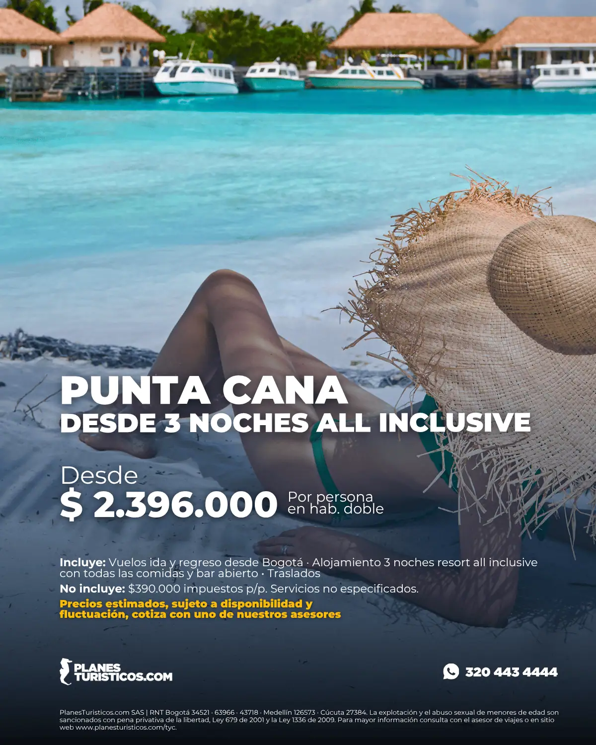 Oferta Flash Punta Cana desde 3 noches all inclusive con vuelos desde Bogotá desde $2.396.000 COP por persona