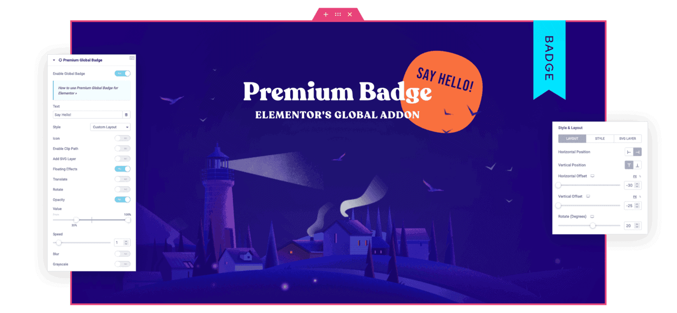 Elementor Badge Global Addon Image