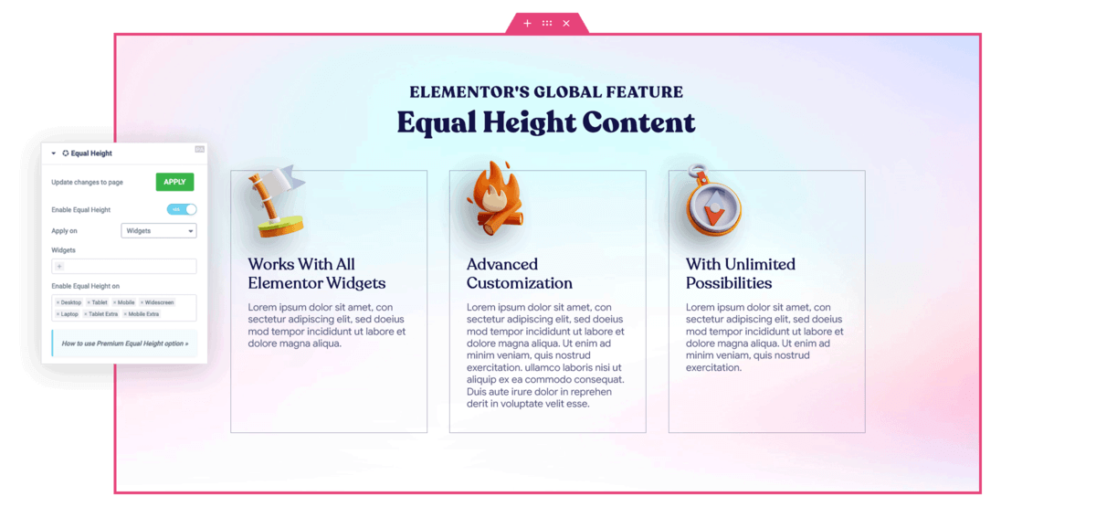 Elementor Columns Equal Height Feature Image